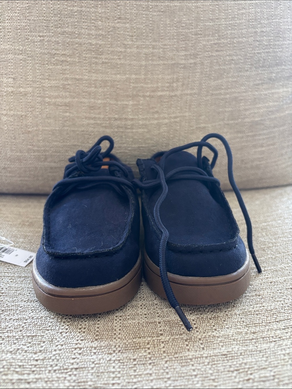 GAP Navy Suede Kids Slip-On Loafers with Brown Sole